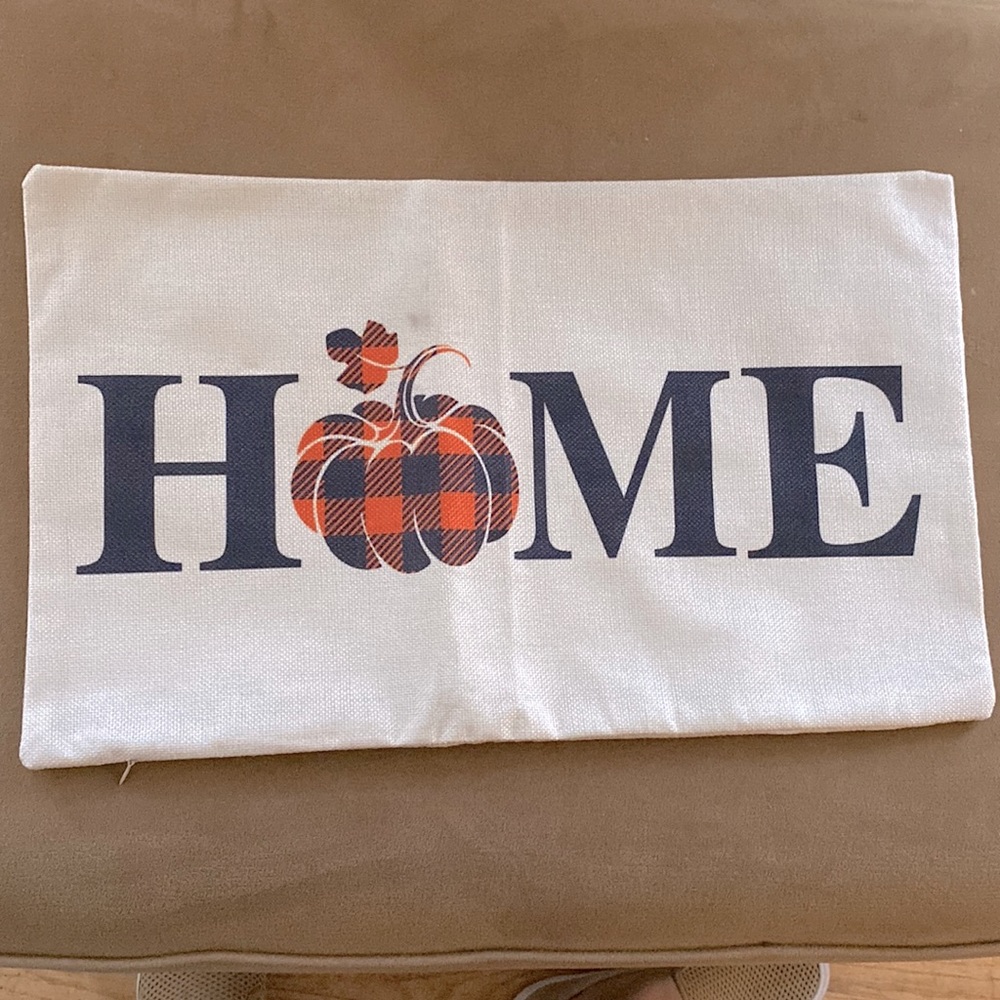 Burlap Fall/Halloween pillow cover 20”x12”